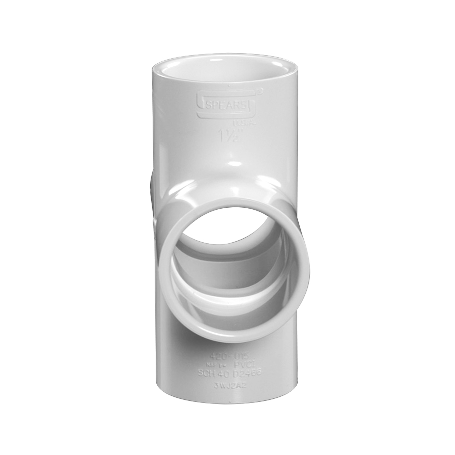 1-1/2" Schedule 40 White PVC Socket Cross