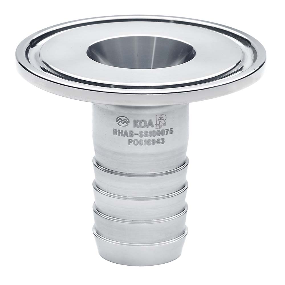 1" Tri-Clamp x 1/2" Hose Stainless Steel Sanitary Hose Adapter