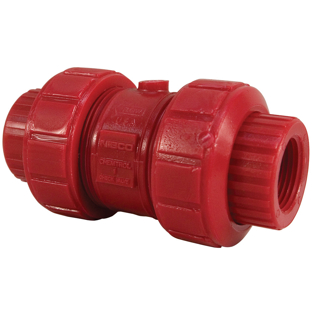 Nibco® Chemtrol® True Union Red Kynar® PVDF Check Valves U.S. Plastic
