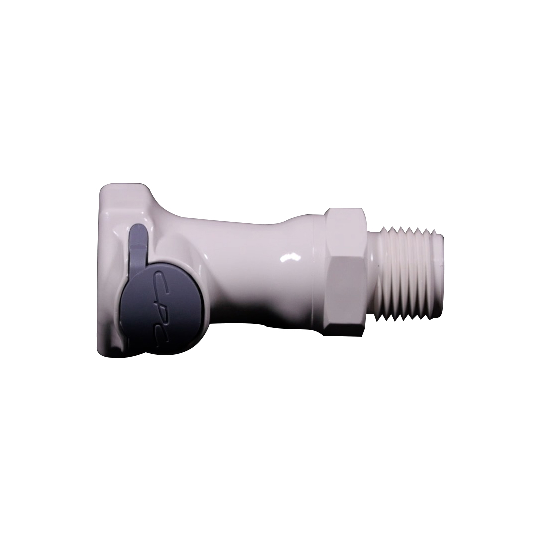 1/2" MNPT HFC 35 Series Polysulfone Male Coupling Body - Shutoff (Insert Sold Separately)