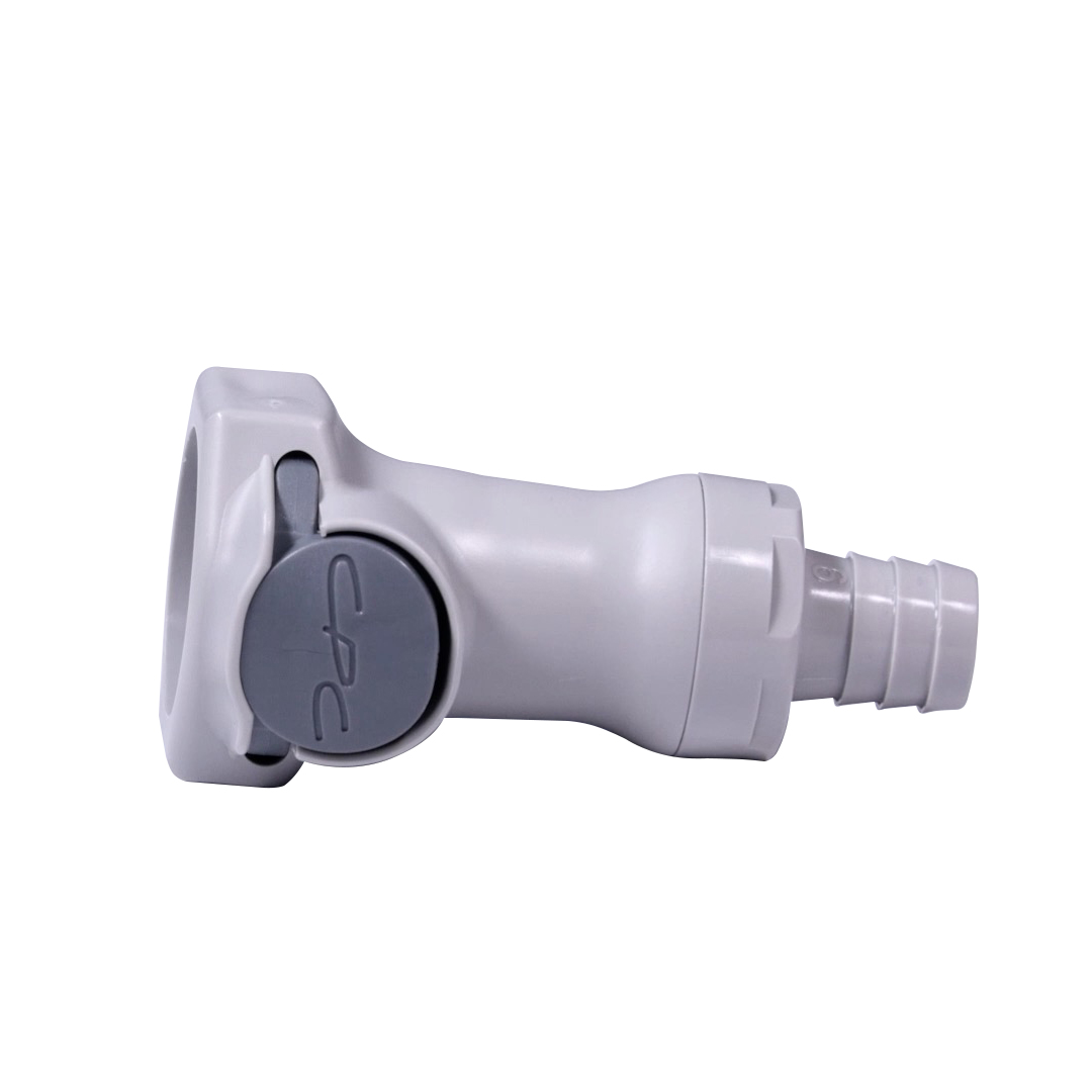 1/2" In-Line Hose Barb HFC 12 Series Polypropylene Coupling Body - Straight Thru (Insert Sold Separately)