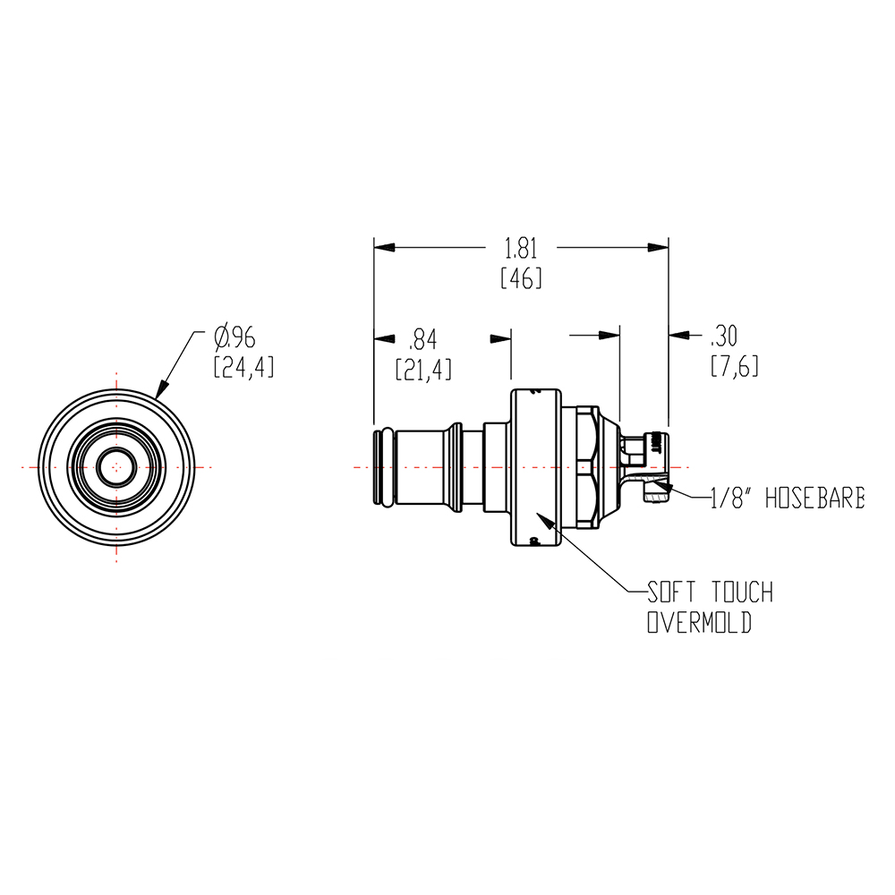 1/8" ID In-Line Hose Barb NS4 Series Polypropylene Non-Spill Coupling Insert (Body Sold Separately)