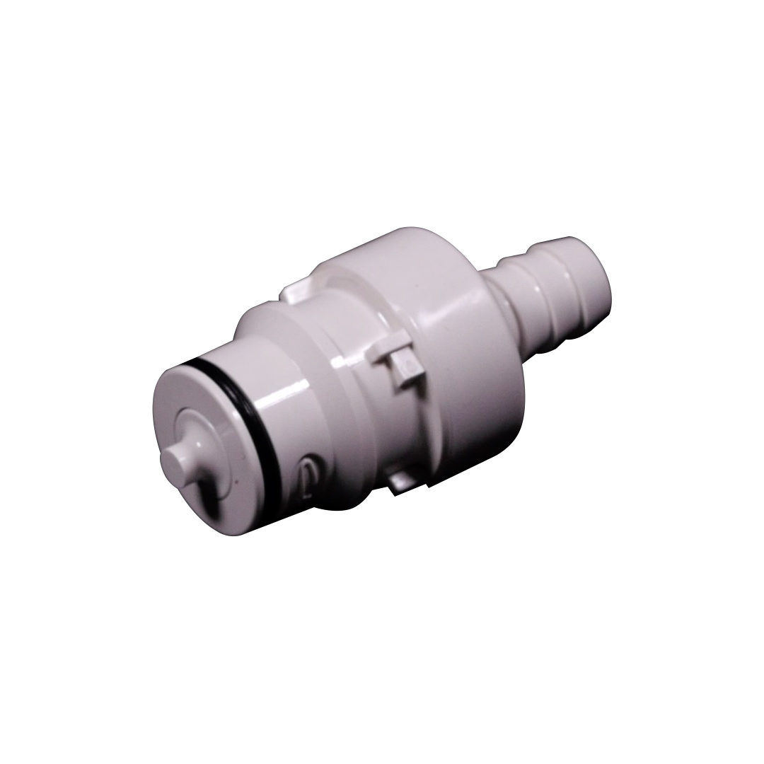 3/8" In-Line Hose Barb HFC 35 Series Polysulfone Coupling Insert - Shutoff (Body Sold Separately)