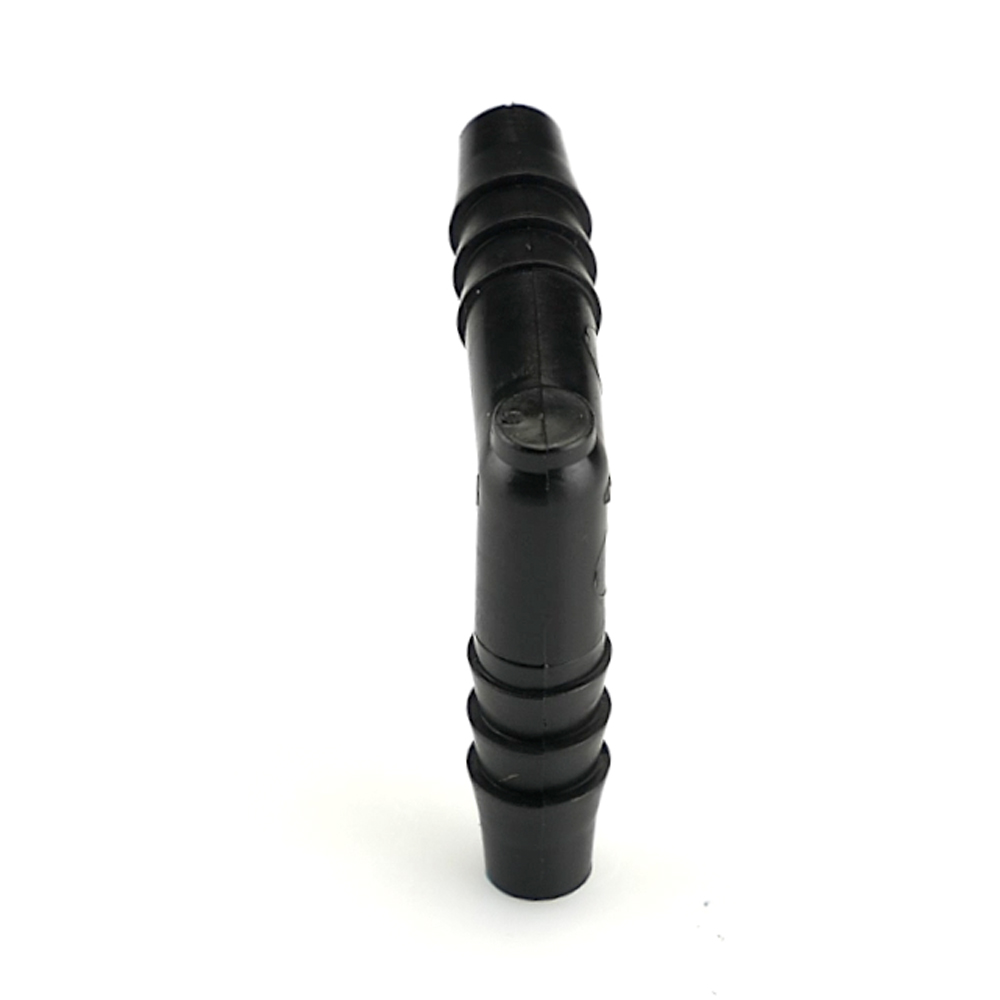 1/4" Hose ID x 1/4" Hose ID Black HDPE Elbow