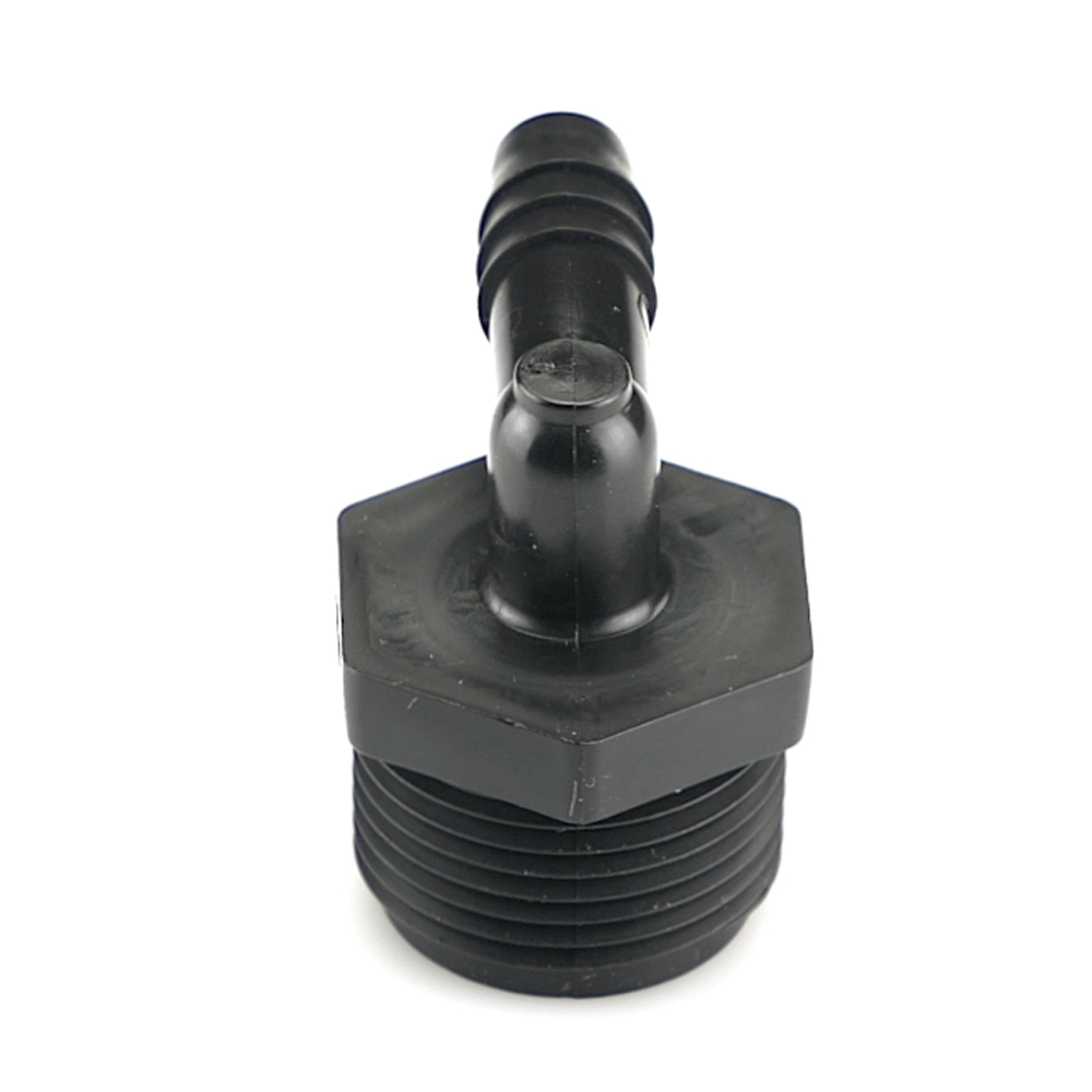 3/4" NPT x 3/8" Hose ID Black HDPE Elbow