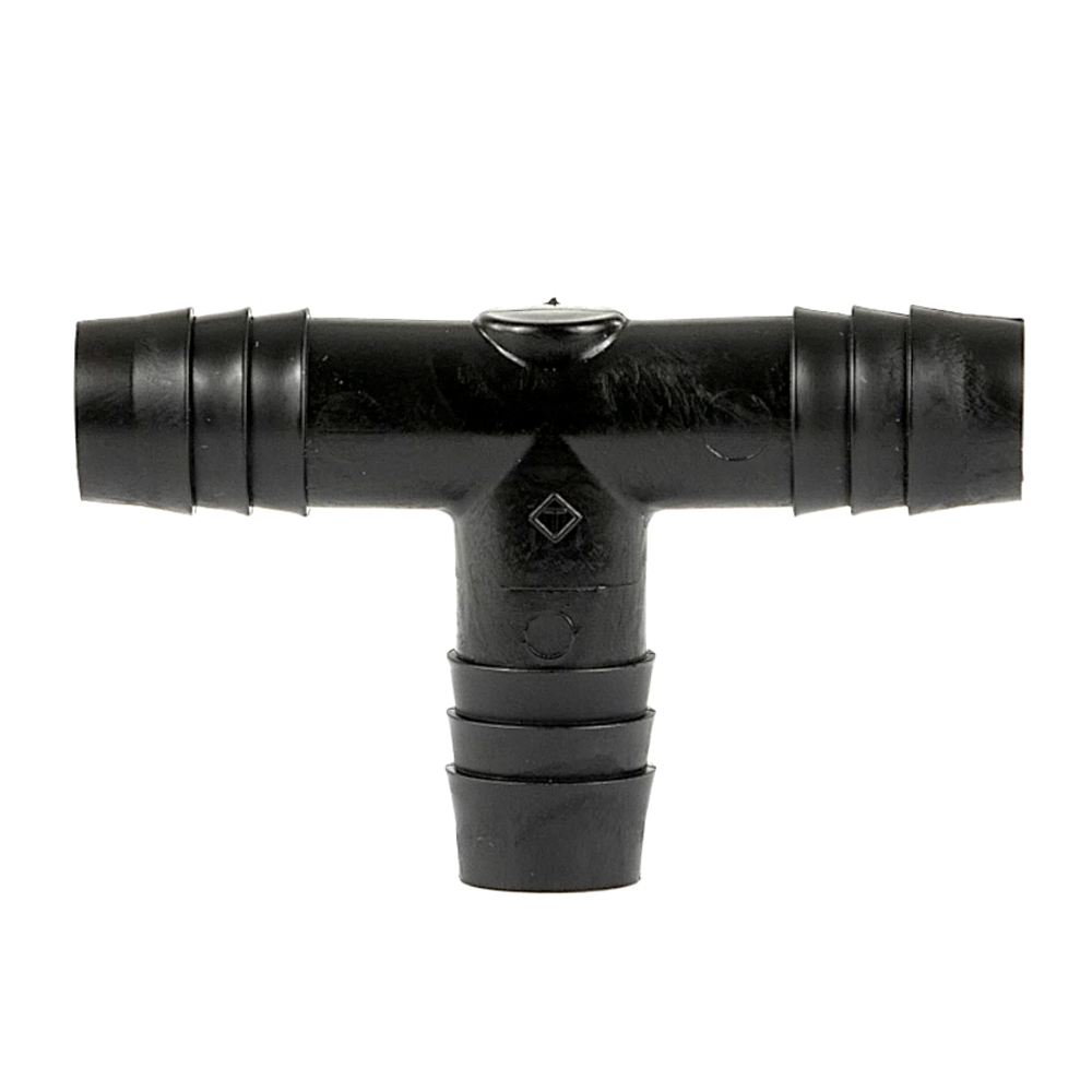 1/2" x 1/2" x 1/2" Hose ID Black HDPE Tee