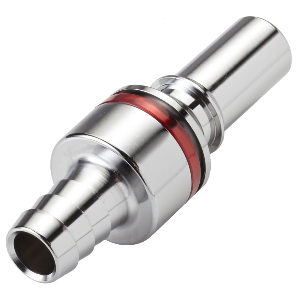 3/8" Hose Barb LQ4 Chrome-Plated Brass Valved Insert - Red (Body Sold Separately)