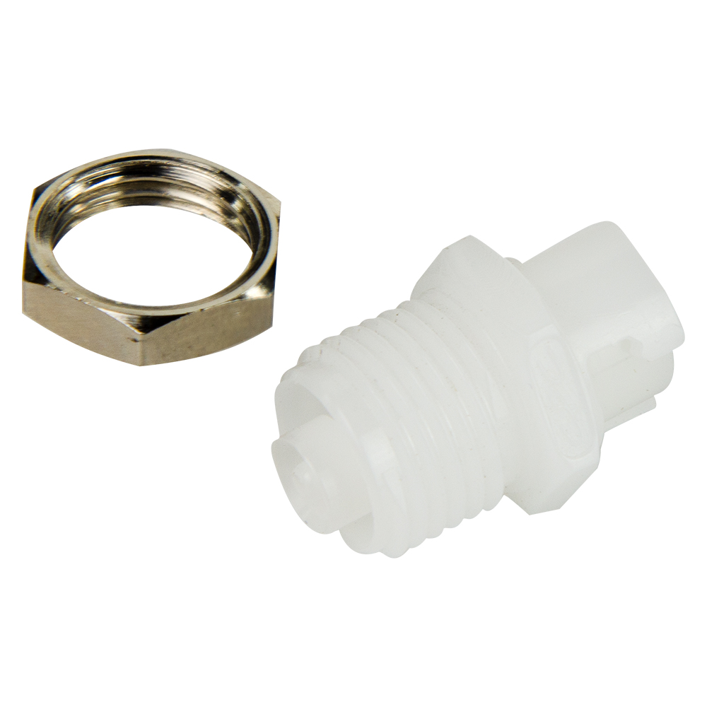 1/16" Hose Barb SMC Series Subminiature Acetal Panel Mount Coupling Body - Straight Thru (Insert Sold Separately)