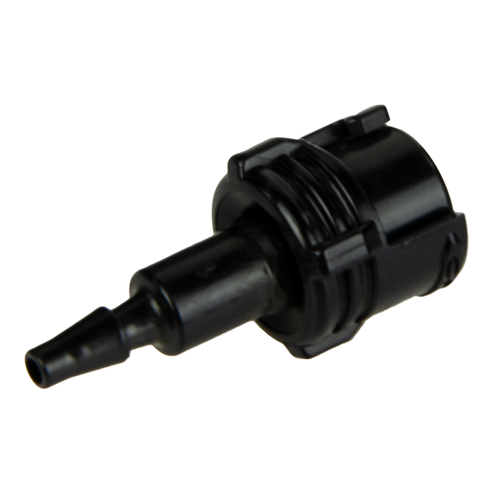 3mm Hose Barb SMC Series Subminiature Black Acetal Metric In-Line Coupling Body - Straight Thru (Insert Sold Separately)
