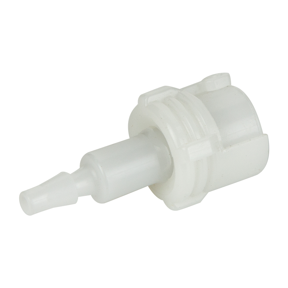 3mm Hose Barb SMC Series Subminiature Acetal Metric In-Line Coupling Body - Shutoff (Insert Sold Separately)