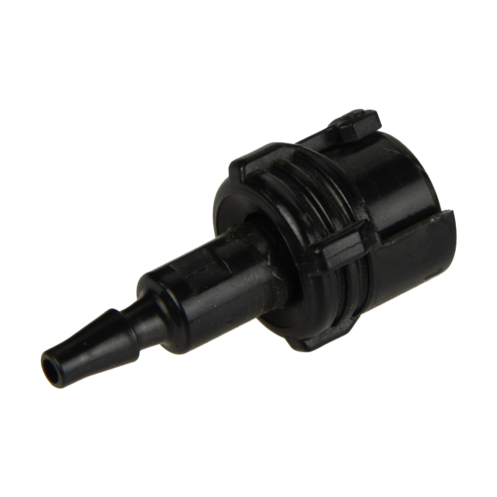 3mm Hose Barb SMC Series Subminiature Black Acetal Metric In-Line Coupling Body - Shutoff (Insert Sold Separately)