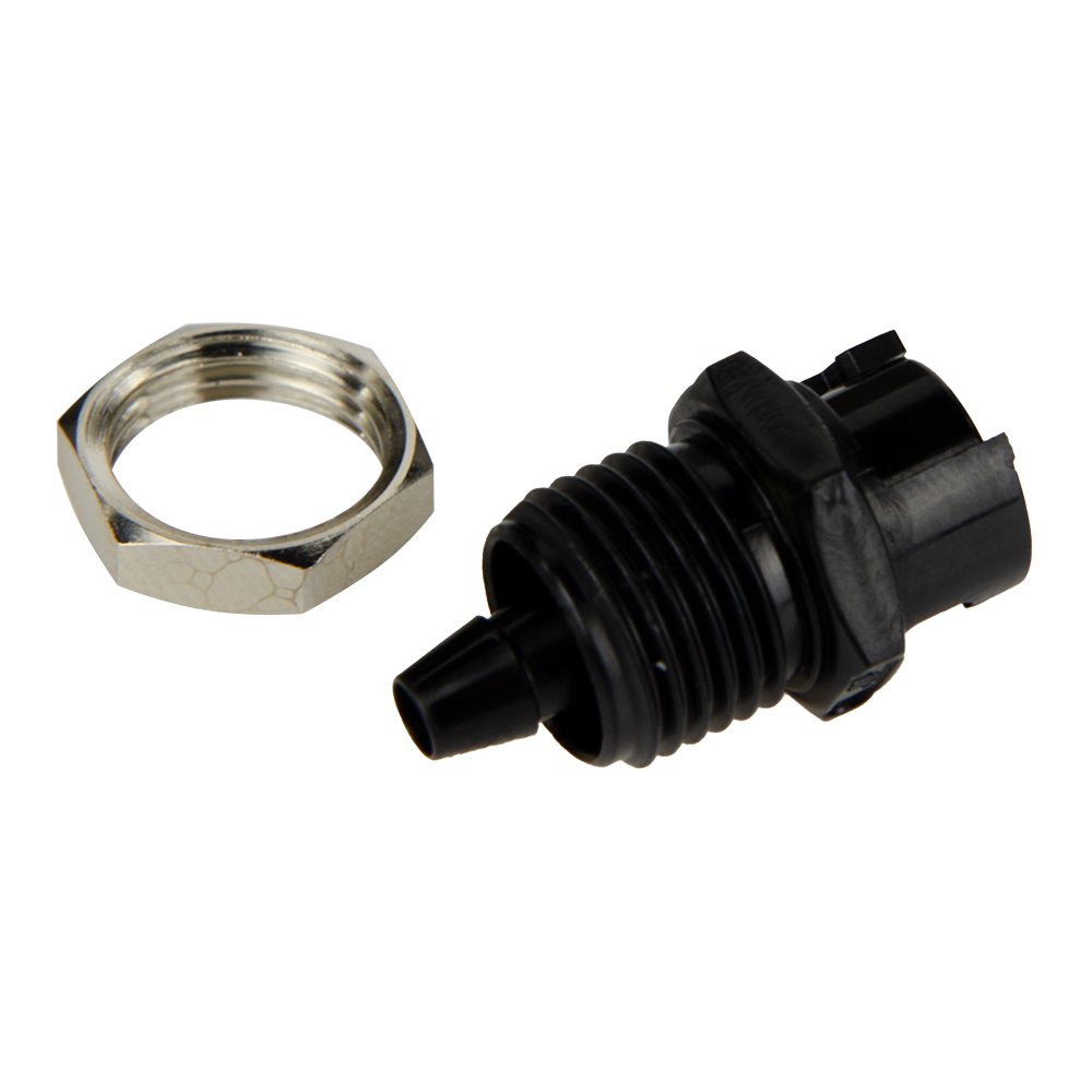 1/8" Hose Barb SMC Series Subminiature Acetal Black Panel Mount Coupling Body - Straight Thru (Insert Sold Separately)
