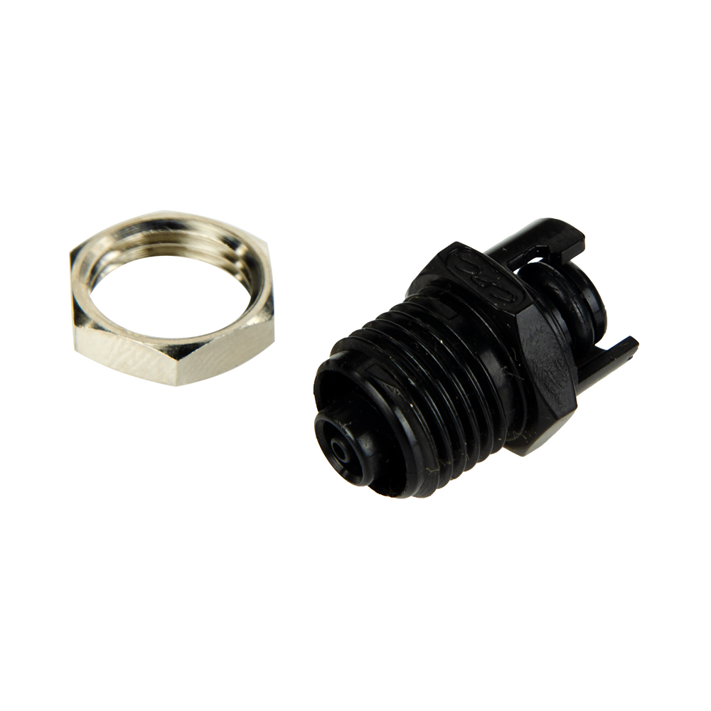 1/16" Hose Barb SMC Series Subminiature Acetal Black Panel Mount Insert - Straight Thru (Body Sold Separately)