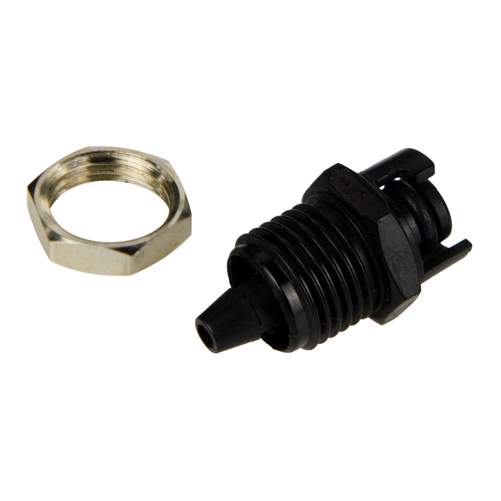 1/8" Hose Barb SMC Series Subminiature Acetal Black Panel Mount Insert - Straight Thru (Body Sold Separately)