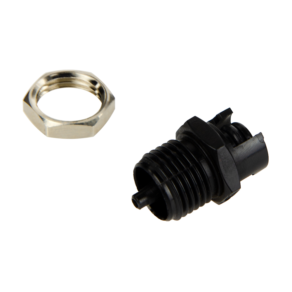 3mm Hose Barb SMC Series Subminiature Black Acetal Metric Panel Mount Insert - Straight Thru (Body Sold Separately)
