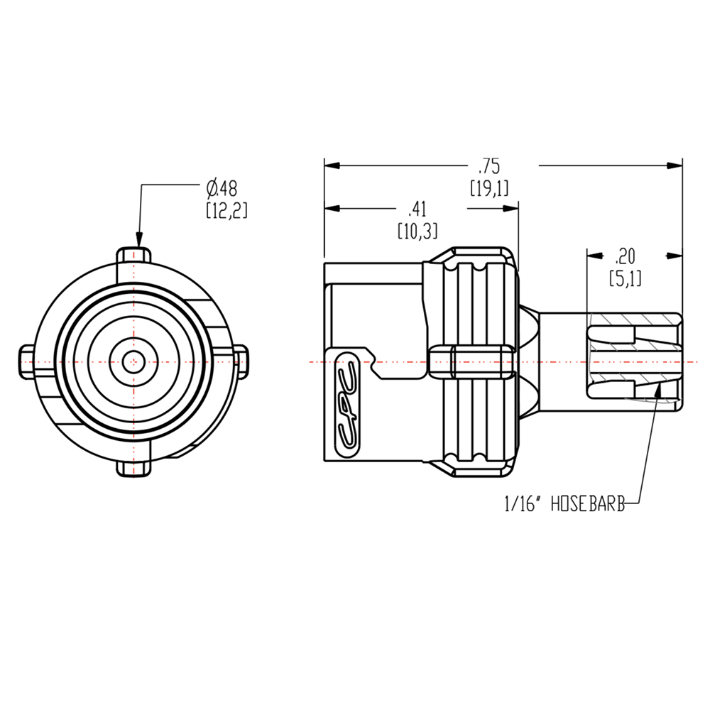 1/8" Hose Barb SMC Series Subminiature Polypropylene In-Line Coupling Body - Straight Thru (Insert Sold Separately)