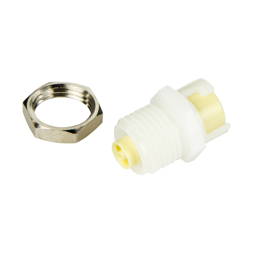 1/16" Hose Barb SMC Series Subminiature Polypropylene Panel Mount Coupling Body - Straight Thru (Insert Sold Separately)