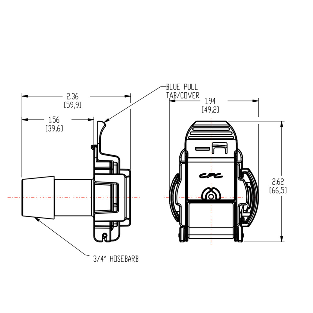3/4" Hose Barb Genderless AseptiQuik® G Coupling Body