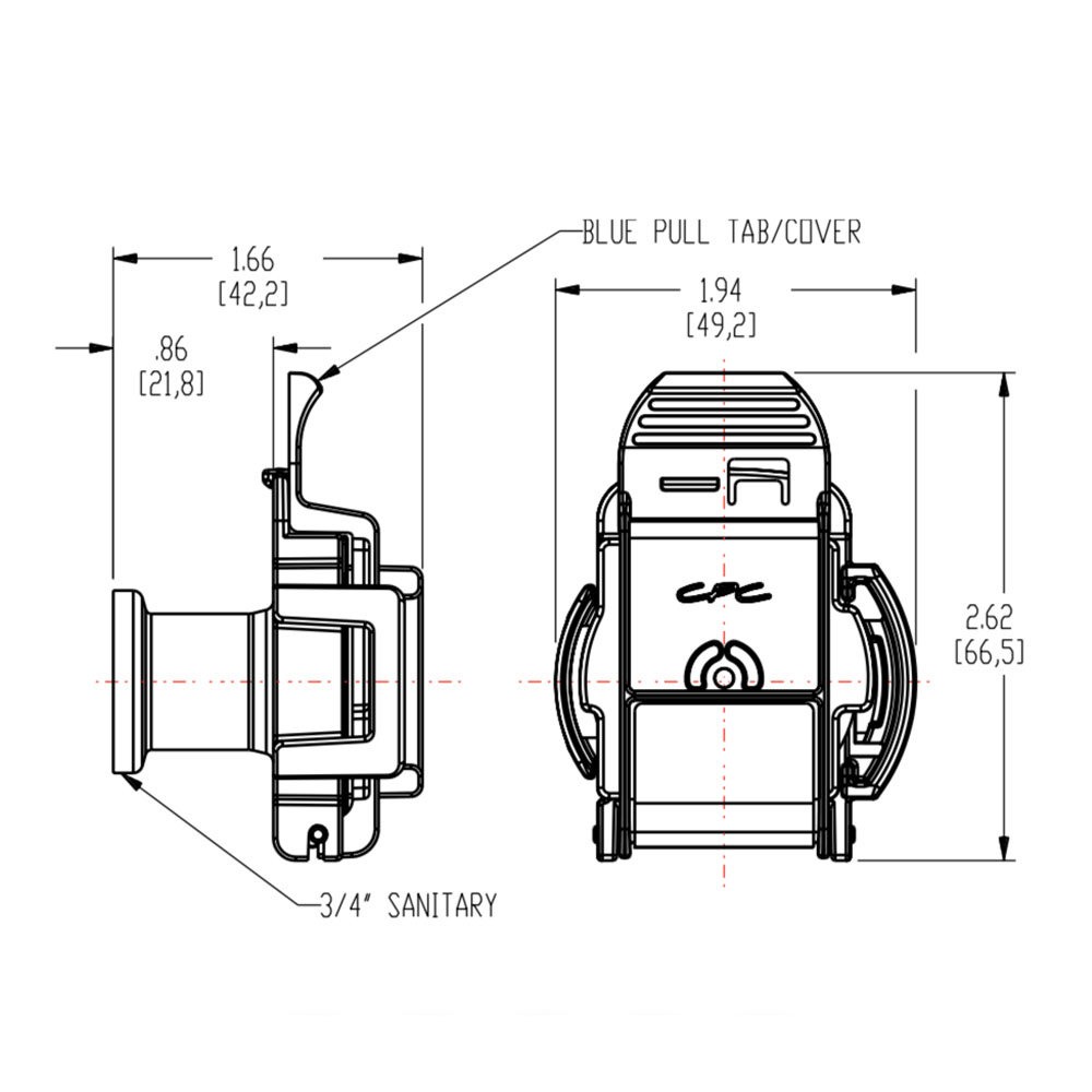 3/4" Sanitary Genderless AseptiQuik® G Coupling Body