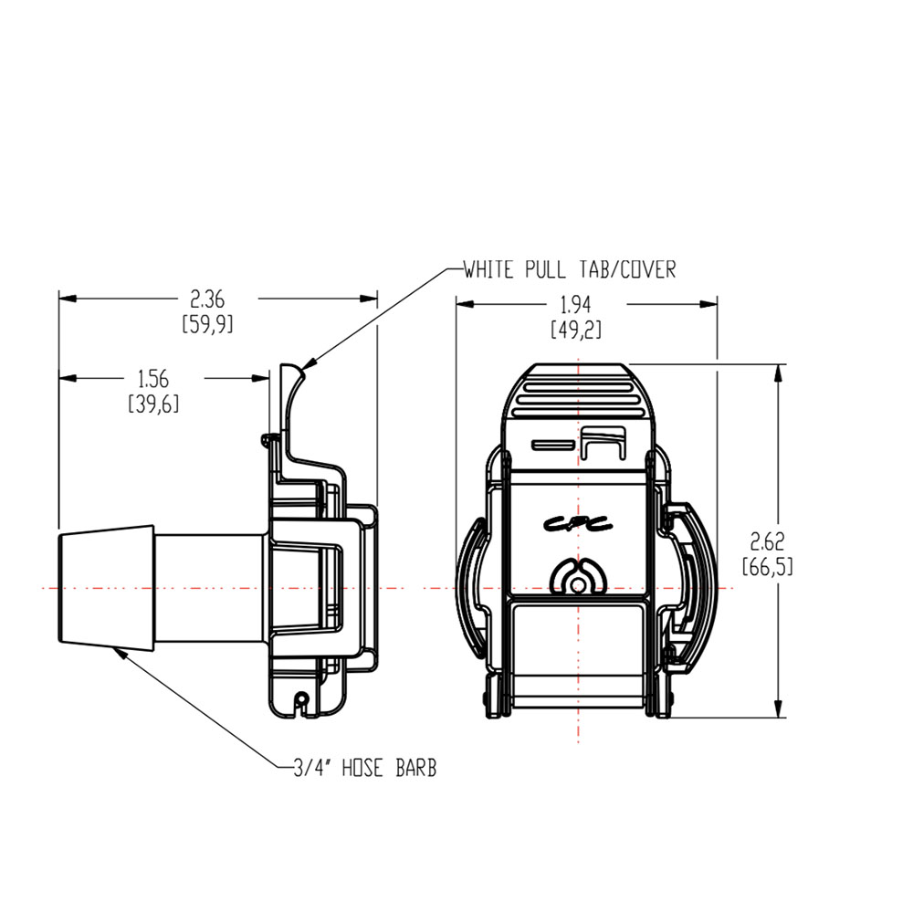 3/4" Hose Barb Genderless AseptiQuik® G High Temperature Coupling Body