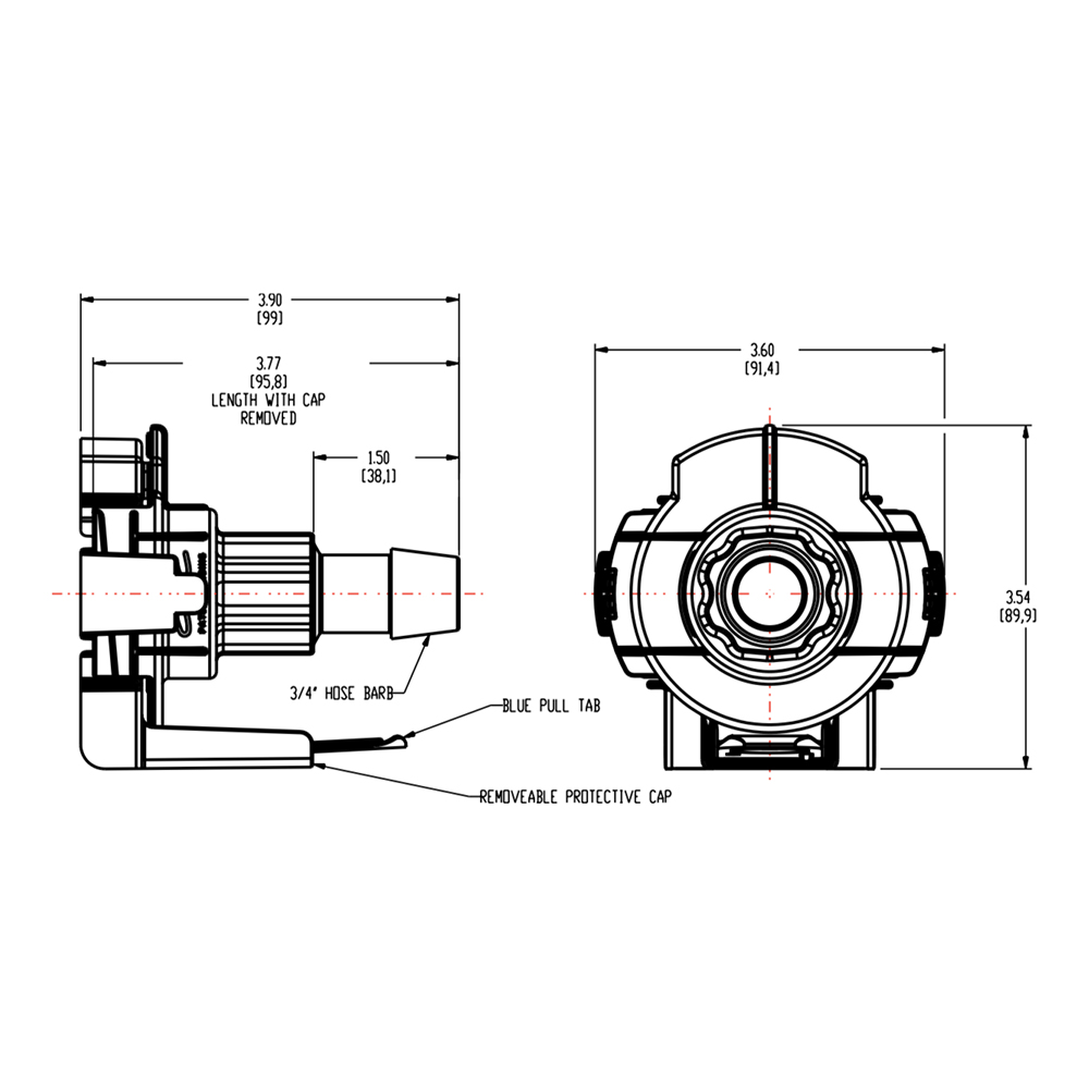 3/4" Hose Barb AseptiQuik® X Large Coupling Body (Insert Sold Separately)