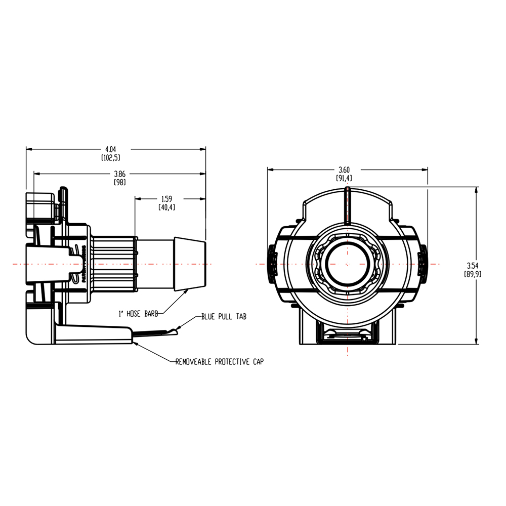 1" Hose Barb AseptiQuik® X Large Coupling Body (Insert Sold Separately)