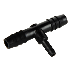 3/16" x 3/8" x 3/8" Hose ID Black HDPE Tee