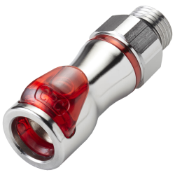 3/8 SAE-06 LQ4 Chrome Plated Brass Valved Body - Red (Insert Sold Separately)