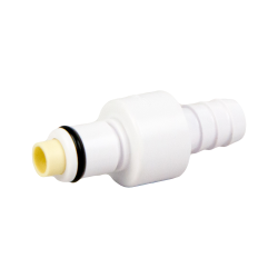 3/8" White Valved Hose Barb In-line Coupling Insert (Body Sold Separately)