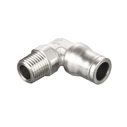 1/4" Tube x 1/4" NPT Nickel-Plated Brass Male Elbow