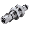 1/4" Ferruleless PTF MC Series Chrome Plated Brass Panel Mount Insert - Shutoff (Body Sold Separately)