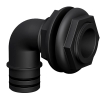 1-1/8" Black Qwik-Lok™ Elbow Bulkhead with Double Nut
