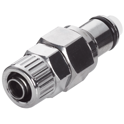 3/8" In-Line Ferruleless PTF LC Series Chrome-Plated Brass Coupling Insert - Straight Thru (Body Sold Separately)