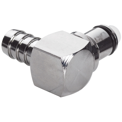 3/8" In-Line Hose Barb LC Series Chrome-Plated Brass Elbow Coupling Insert - Straight Thru (Body Sold Separately)