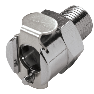 1/8" MNPT In-Line MC Series Chrome Plated Brass Body - Straight Thru (Insert Sold Separately)