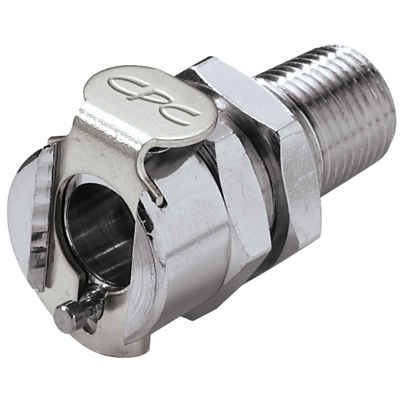1/8" MNPT MC Chrome Plated Brass Panel Mount Body - Straight Thru (Insert Sold Separately)