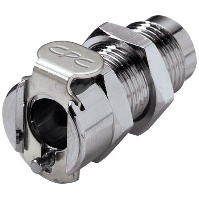 10-32 UNF MC Series Chrome Plated Brass Panel Mount Body - Straight Thru (Insert Sold Separately)