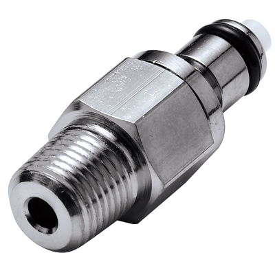 1/8" MNPT In-Line MC Series Chrome Plated Brass Insert - Straight Thru (Body Sold Separately)