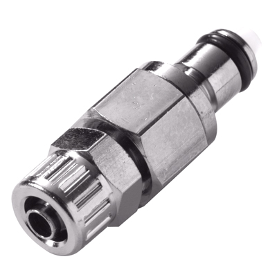 1/4" In-Line Ferruleless PTF MC Series Chrome Plated Brass Insert - Shutoff (Body Sold Separately)