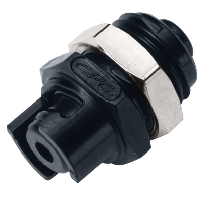 1/16" Hose Barb SMC Series Subminiature Acetal Black Panel Mount Insert - Straight Thru (Body Sold Separately)