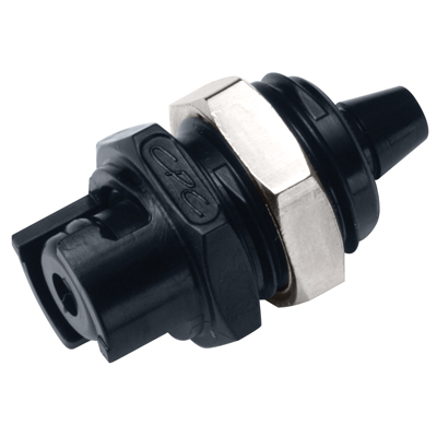1/8" Hose Barb SMC Series Subminiature Acetal Black Panel Mount Insert - Straight Thru (Body Sold Separately)