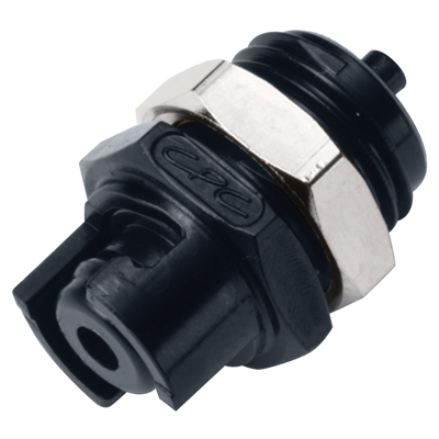 3mm Hose Barb SMC Series Subminiature Black Acetal Metric Panel Mount Insert - Straight Thru (Body Sold Separately)