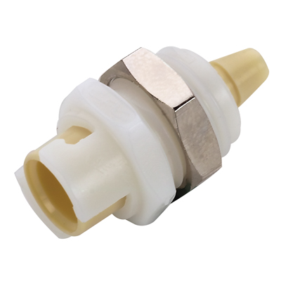 1/16" Hose Barb SMC Series Subminiature Polypropylene Panel Mount Coupling Body - Straight Thru (Insert Sold Separately)