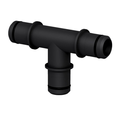 3/4" Black Qwik-Lok™ Tee Fitting