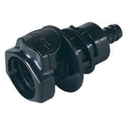 3/8" In-Line Hose Barb HFC 57 Series Polysulfone Panel Mount Coupling Body - Shutoff (Insert Sold Separately)