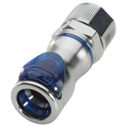 3/8" ID x 1/2" OD Compression Nut Chrome Plated Brass Valve Body - Blue (Insert Sold Separately)