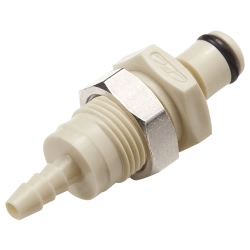 1/8" Hose Barb PMC Series Polypropylene Panel Mount Insert - Shutoff (Body Sold Separately)