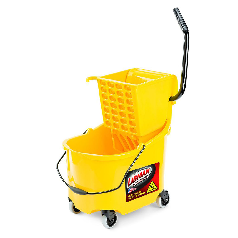 32 Quart Yellow Libman Mop Bucket with Side Press Wringer U.S