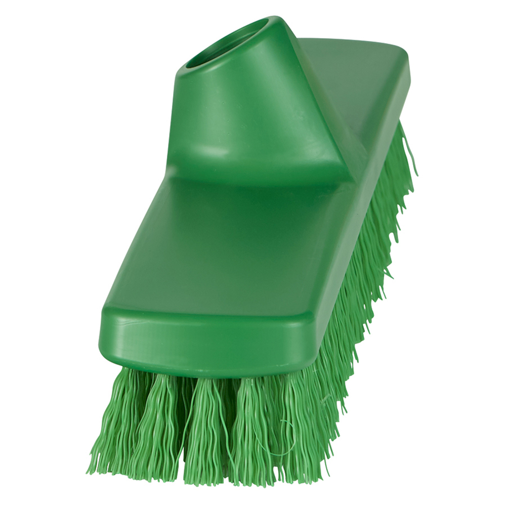 11.8" Green Polypropylene Vikan® ColorCore Economy Deck/Wall Scrub Brush with Stiff Polypropylene Bristles
