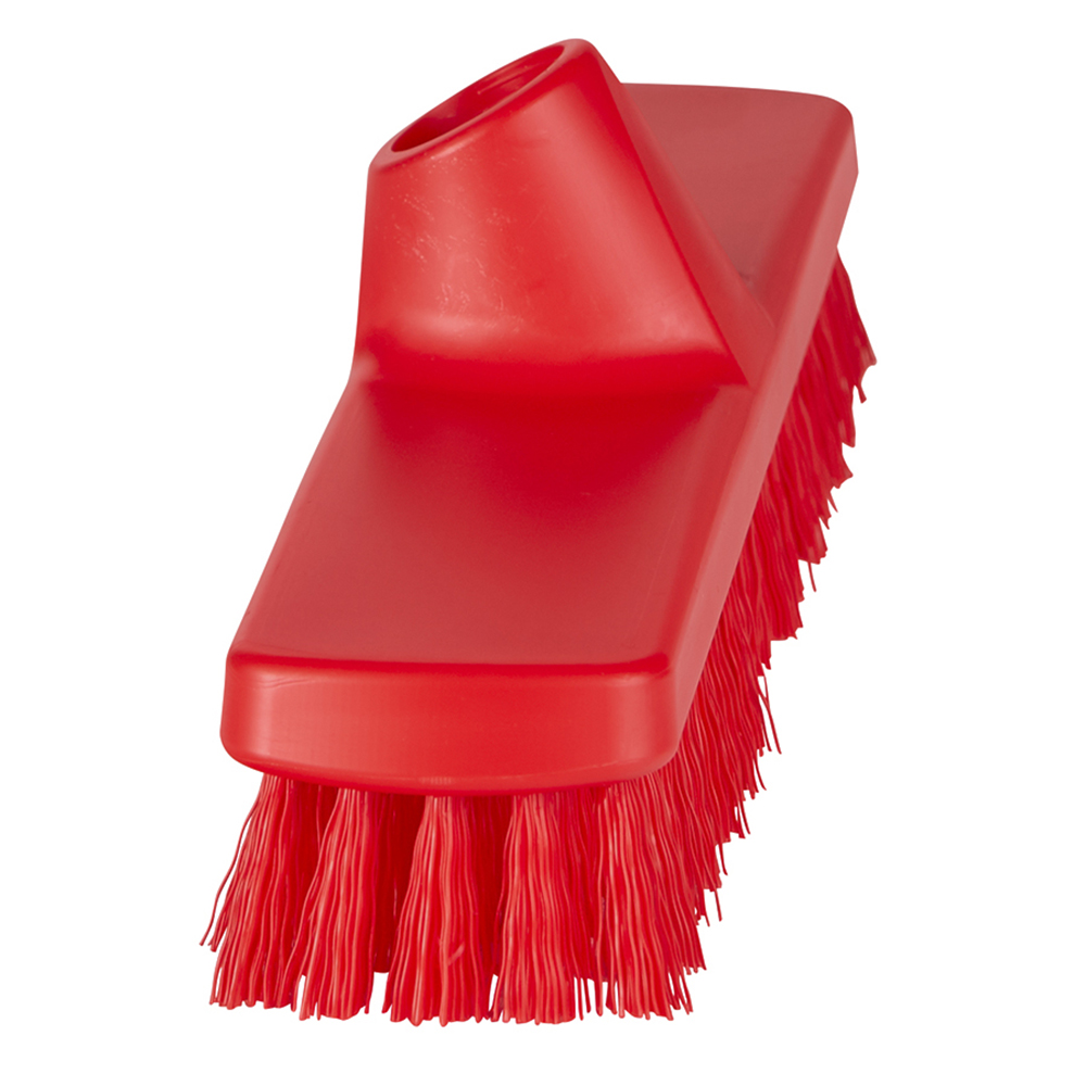 11.8" Red Polypropylene Vikan® ColorCore Economy Deck/Wall Scrub Brush with Stiff Polypropylene Bristles